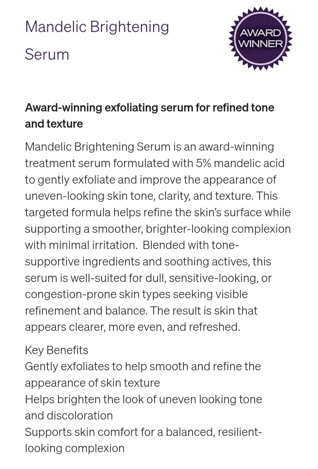 Mandelic Brightening Serum