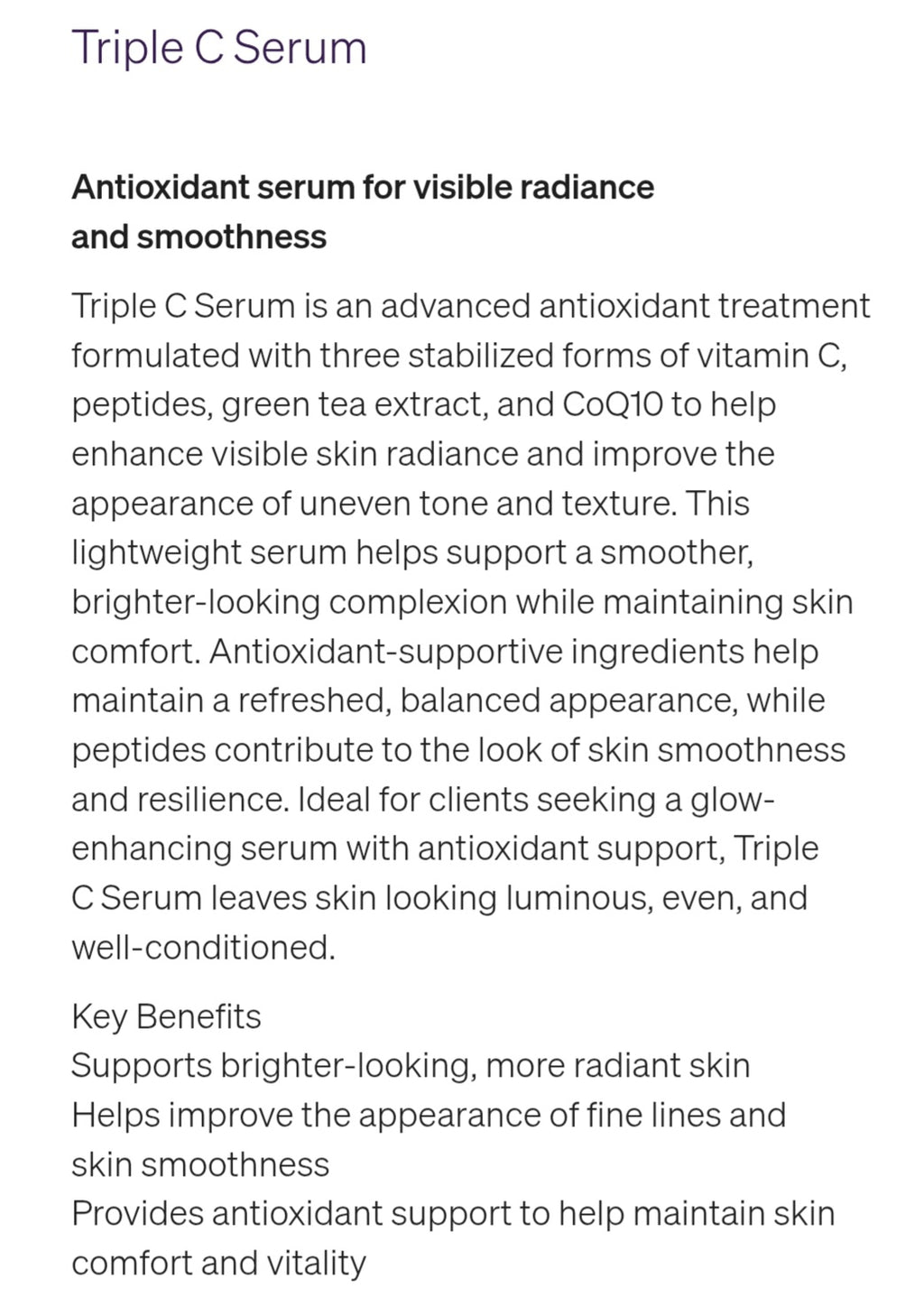 Triple C Serum