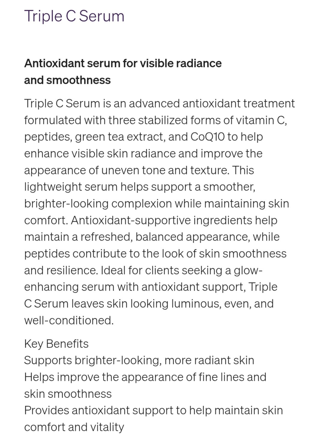 Triple C Serum