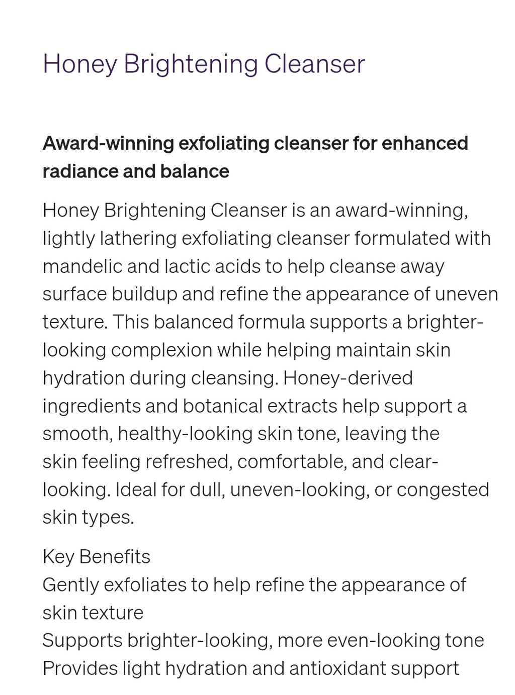 Honey Brightening Cleanser