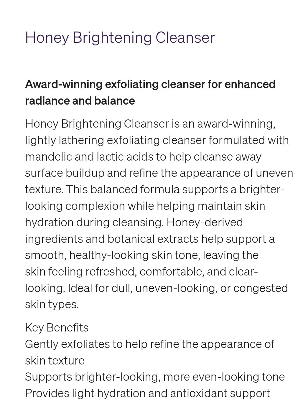 Honey Brightening Cleanser