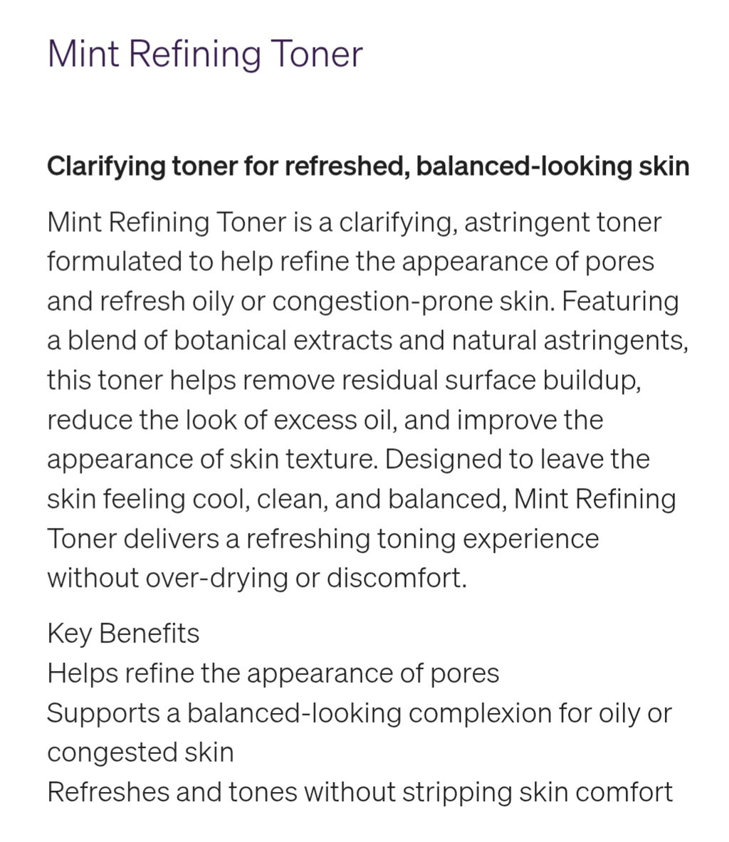 Mint Refining Toner